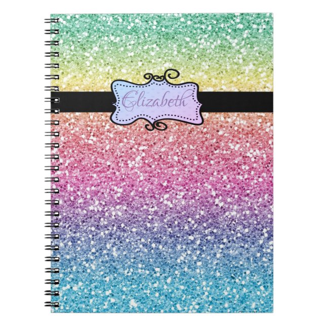 Caderno Espiral Moderno brilho, personalizado (Frente)