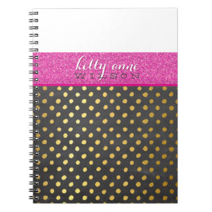 Caderno Espiral MODERNO CHEVRON PATTERN cinza cor-de-rosa brilhant