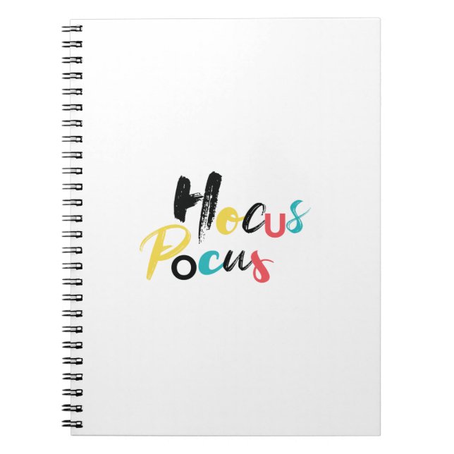 Caderno Espiral Moderno, colorido, divertido, legal, Trendy Hocus  (Frente)