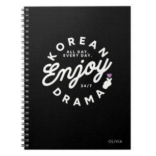 Caderno Espiral Moderno Desfrute do Drama Coreano Lover Personaliz