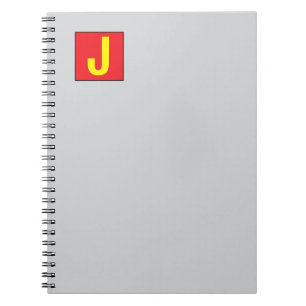Caderno Espiral Moderno Elegante Monograma Profissional Vermelho A