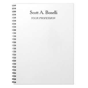 Caderno Espiral Moderno Elegante Simples Branco Especial