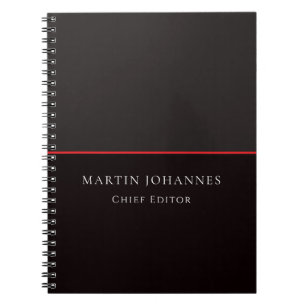 Caderno Espiral Moderno Elegante Simples Sofisticado Cinza Preto M