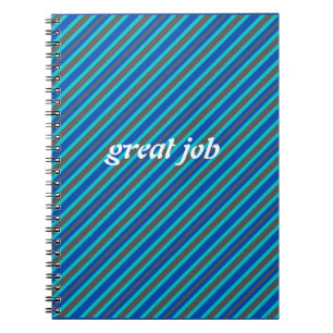 Caderno Espiral  Moderno Listrado Azul 