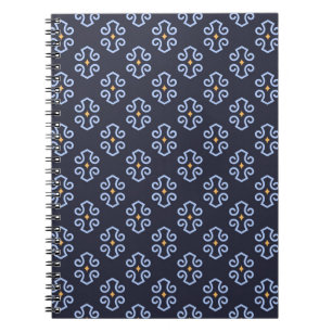 Caderno Espiral Moderno Masculino, Padrão Geométrico Abstrato.