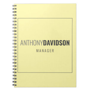 Caderno Espiral Moderno Minimalista Elegante Profissional Cor Crem