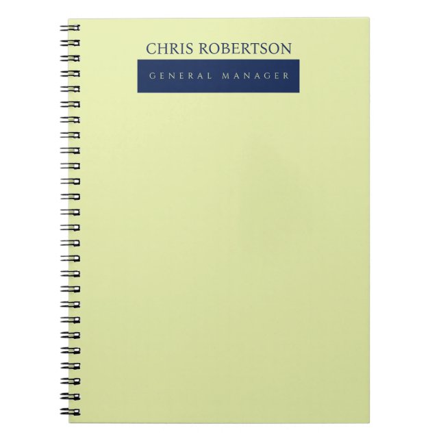 Caderno Espiral Moderno Minimalista Simples (Frente)