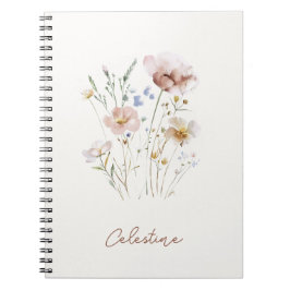 Caderno Espiral Moderno Personalizado Floral Macio