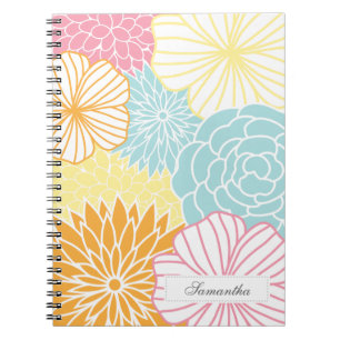 Caderno Espiral Modificação colorida floral