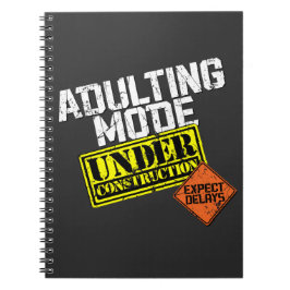 Caderno Espiral Modo Adulto em Construção uma Adulta Engraçada