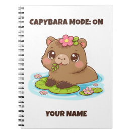 Caderno Espiral Modo Capivara Kawaii Fofo Personalizado