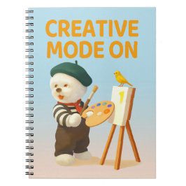 Caderno Espiral Modo Criativo Ativado: Pintor Bichon Artista de Ar
