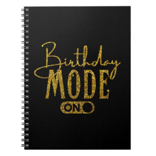 Caderno Espiral Modo de Aniversário Ativado FESTA DE ANIVERSÁRIO