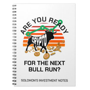 Caderno Espiral Moeda de Bits de EXECUÇÃO BULL CRYPTO Personalizad