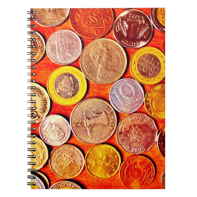 Caderno Espiral Moedas do Mundo (Frente)