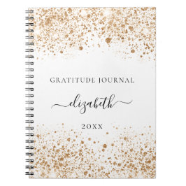 Caderno Espiral Moente de gratidão dourado branco dourado dourado