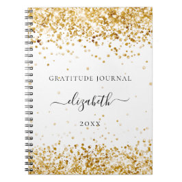 Caderno Espiral Moente de gratidão dourado branco dourado dourado