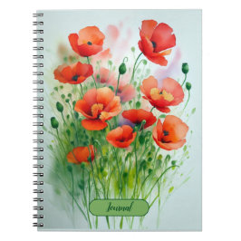 Caderno Espiral Mohnblumenwiese, Aquarell -
