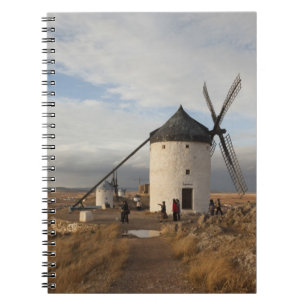 Caderno Espiral Moinhos de vento antigos de La Mancha, com visitan