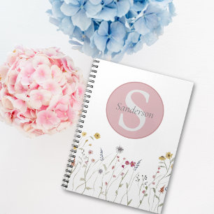 Caderno Espiral Mola d'água monificada Flor selvagem