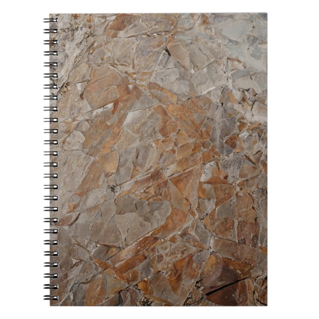 Caderno Espiral Molas de betão castanho e cinza (Frente)