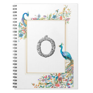 Caderno Espiral Moldura com aquarelas e flores - O