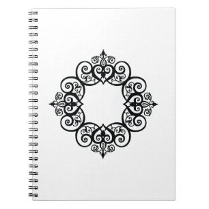 Caderno Espiral Moldura Ornamental Antiga