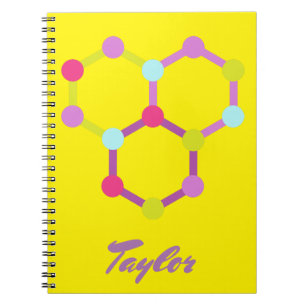 Caderno Espiral Moléculas Modernas Amarelas