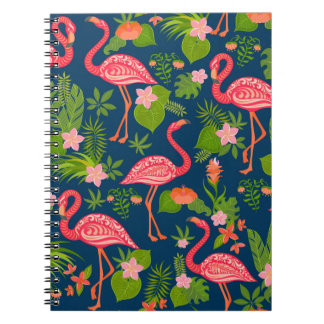 Caderno Espiral Moleza rosada flamingo em uma tartaruga listrada