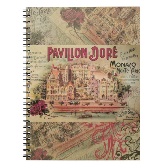 Caderno Espiral Mônaco Rico Vintage França Riviera França (Frente)