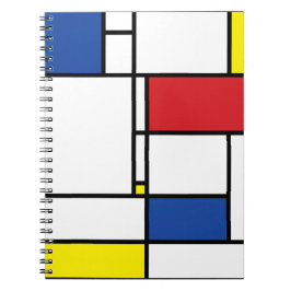 Caderno Espiral Mondrian Minimalist Geométrico De Stijl Modern Art