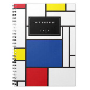 Caderno Espiral Mondrian Minimalist Geométrico De Stijl Modern Art