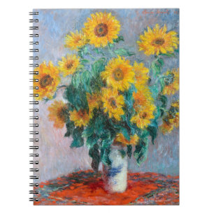 Caderno Espiral Monet France Buquê Sunflower Impressionista Peop