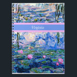 Caderno Espiral Monet - Lírios d'água 1919 modelo<br><div class="desc">A famosa pintura de Claude Monet,  Water Lily,  1919,  modelo,  pronta para personalizar. Insira seu próprio nome/texto no lugar de Virginia.</div>