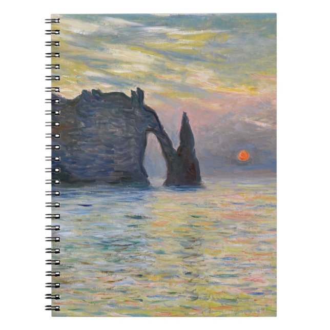 Caderno Espiral Monet - Manneport, Cliff em Etretat, Sunset (Frente)