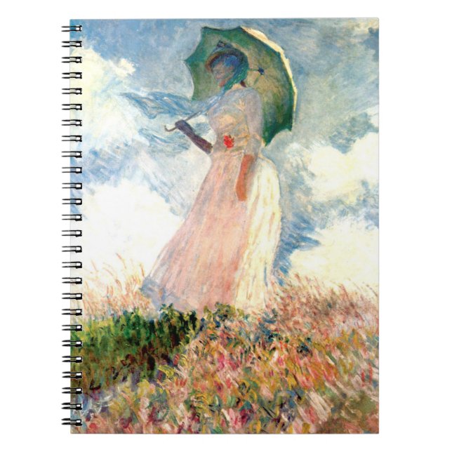Caderno Espiral Monet Woman com Parasol à esquerda (Frente)