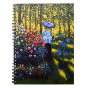 Caderno Espiral Monet Woman com Parasol no Jardim