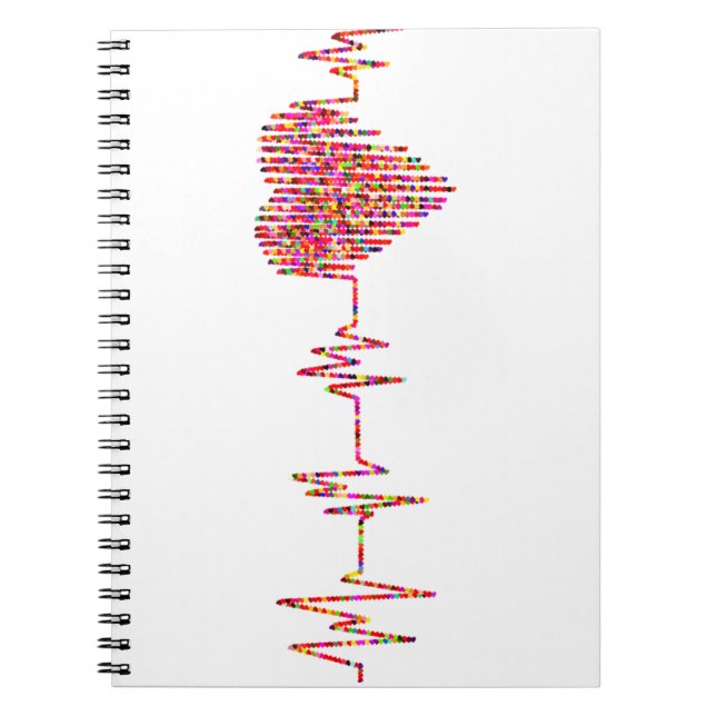 Caderno Espiral Monitor EKG de Coração Brilhante e Colorido (Frente)
