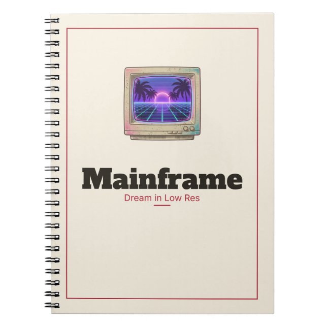 Caderno Espiral Monitor Retro CRT Mainframe (Frente)