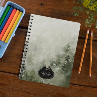 Caderno Espiral Monogram Nature Stamp | Custom Name