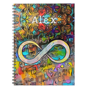 Caderno Espiral Monograma   Adicionar nome   Símbolo Infinito