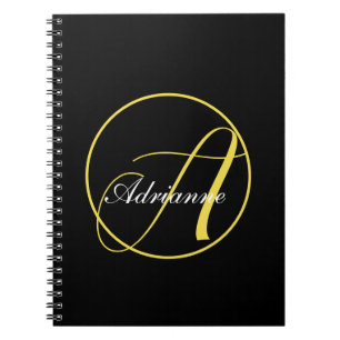Caderno Espiral Monograma amarelo iluminado