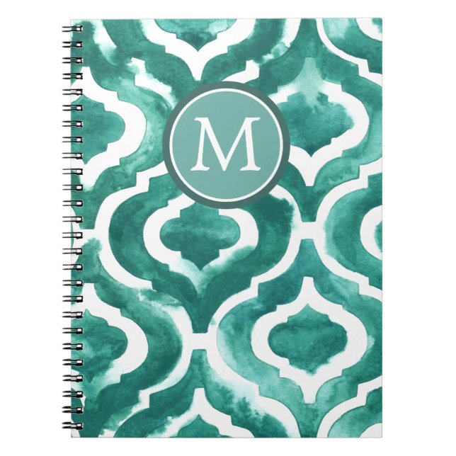 Caderno Espiral Monograma | Aquamarine Motif IV (Frente)
