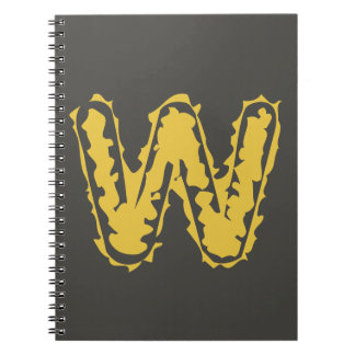 Caderno Espiral Monograma assustador Amarelo Moody em Cinzas escur