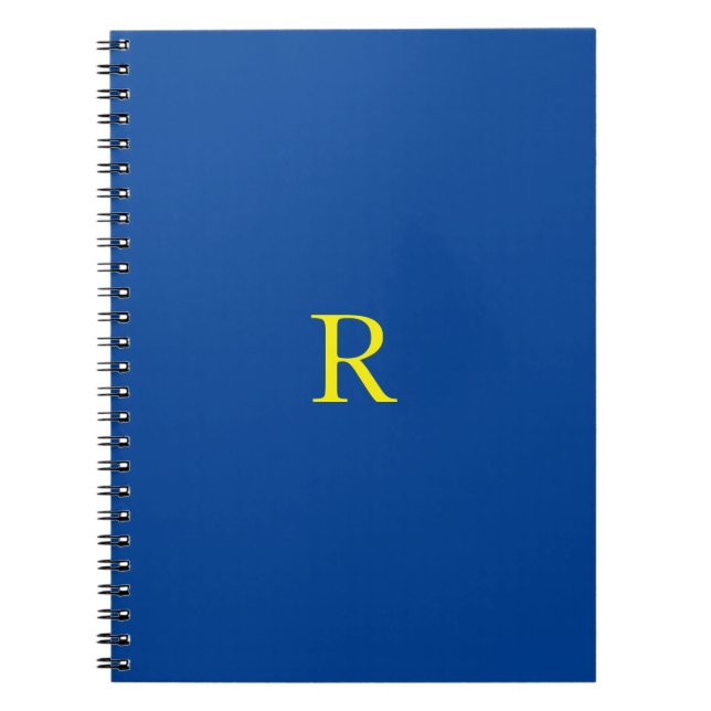 Caderno Espiral Monograma Blue Yellow Colorful Brilho 2020 (Frente)