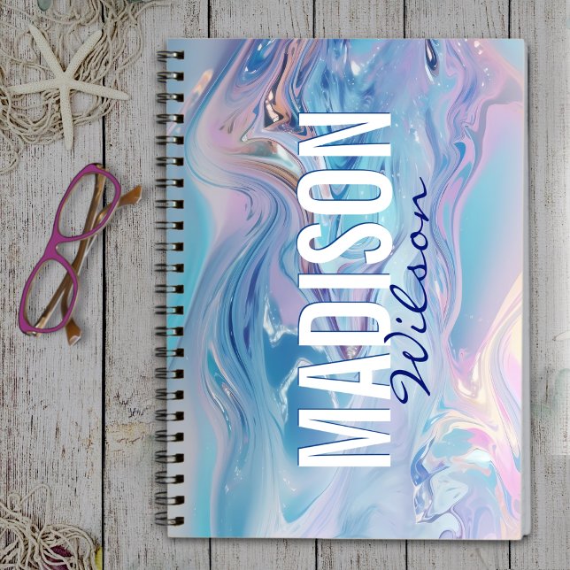 Caderno Espiral Monograma branco, cor-de-rosa-girassol (Criador carregado)