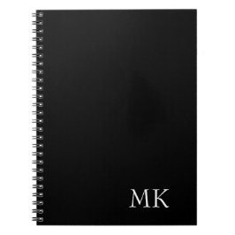 Caderno Espiral Monograma branco preto
