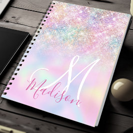 Caderno Espiral Monograma brilhante monograma de unicórnio mbre, i