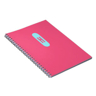 Caderno Espiral Monograma Chic Mínimo Azul Rosa