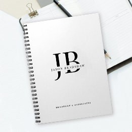 Caderno Espiral Monograma Clássico Profissional e Nome